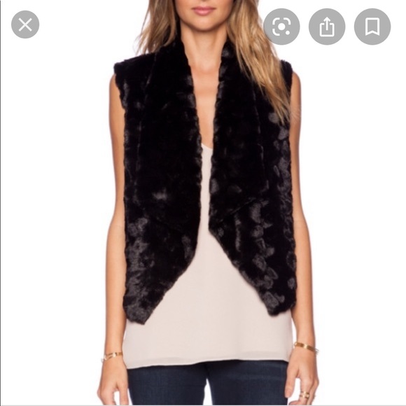 Bb Dakota Black Faux Fur Vest - Picture 1 of 5